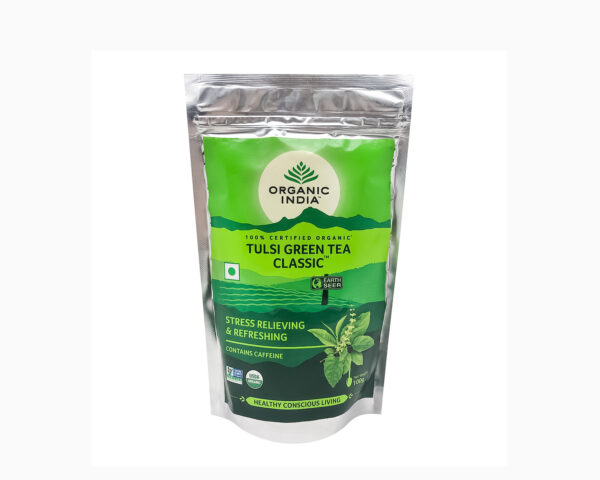 Туласи, оригинальный чай (Tulsi Green Tea), Organic India, 100 гр.