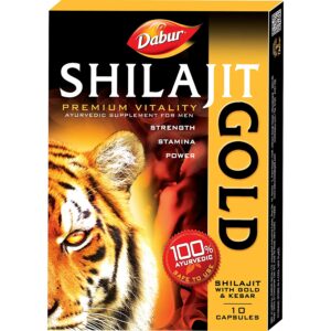 Шиладжит Голд, мумиё с золотом и шафраном (Shilajit Gold), Dabur, 12 капс.