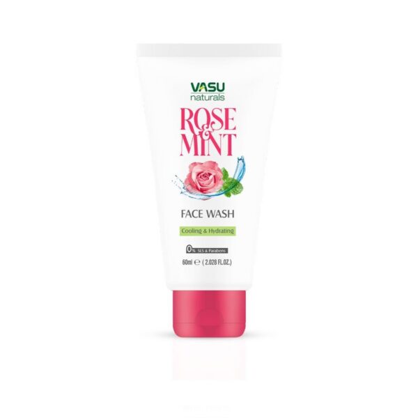 gel dlya umyvaniya litsa s rozoj i myatoj vasu rose and mint face wash 60 ml