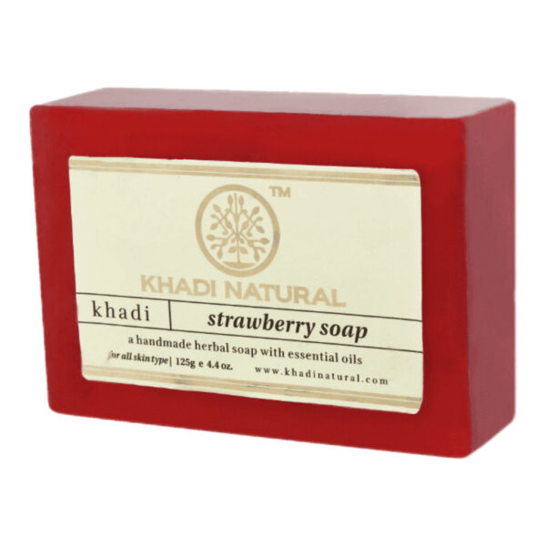 Мыло Клубника Кхади, Soap Strawberry Khadi, 125 гр