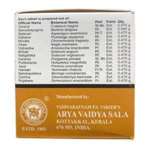 Варанади кватхам (Varanadi Kwatham Kottakkal) 100 таб для щитовидки, при опухолях