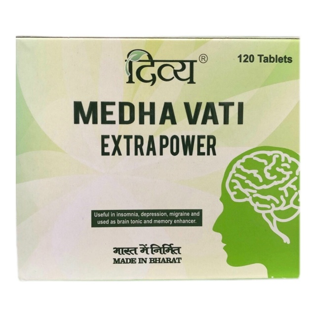 Медха Вати (Medha Vati Extrapower Divya) 120 таб - аюрведа для памяти и концентрации 1 Медха Вати Экстра Пауэр Divya Medha Vati Extra Power 120 таблеток