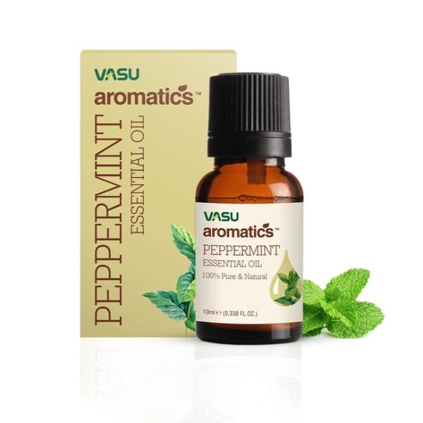 Эфирное масло МЯТА ПЕРЕЧНАЯ (PEPPERMINT Essential Oil, 100% Pure & Natural, Vasu) , 10 мл.