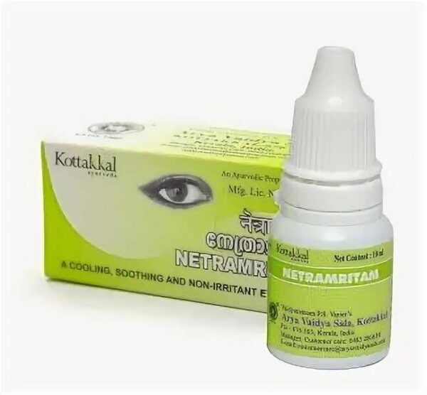Капли для глаз Нетрамритам Коттаккал, Netramritam Eye Drops Kottakkal, 10 мл