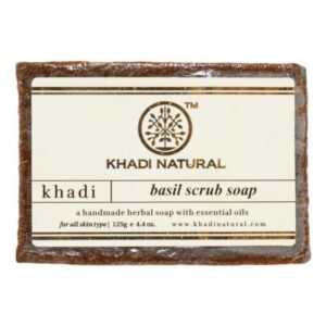 Мыло-скраб базилик (BASIL SCRUB SOAP Khadi) 125 гр