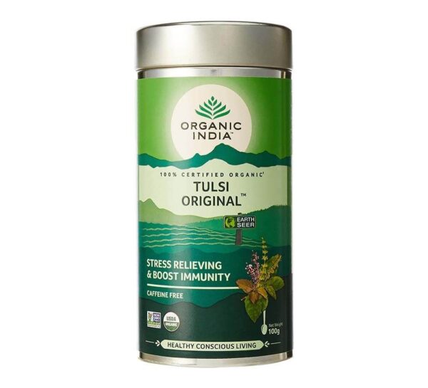 Тулси чай Оригинальный, Tulsi Original Tea Organic India, 100 г, банка