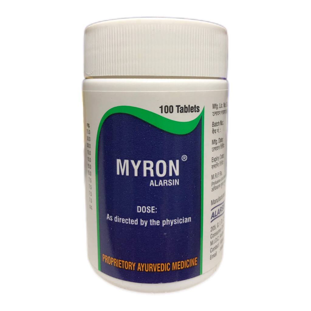Мирон/Майрон (Myron Alarsin) 100 таб - для женского здоровья и при лейкорее 1 Мирон Myron Alarsin 100 таблеток — аюрведическое средство для женского здоровья