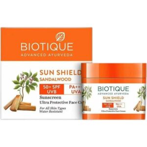 Солнцезащитный крем для лица Биотик Сандал (Bio Sandalwood 50+ SPF Uva Biotique) 50 г - SPF 50